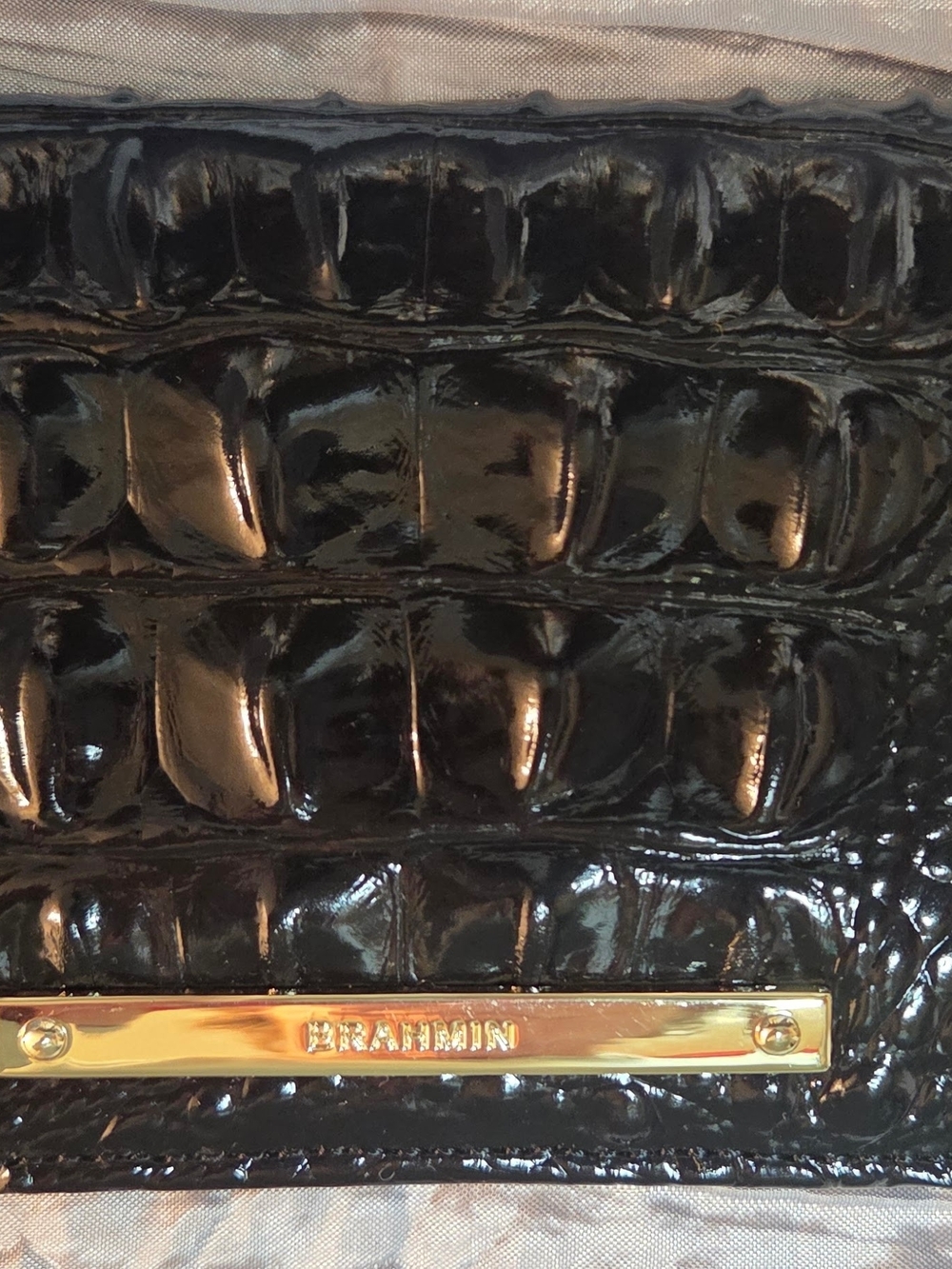 Brahmin Black Melbourne Ady Wallet With Gold Hardware